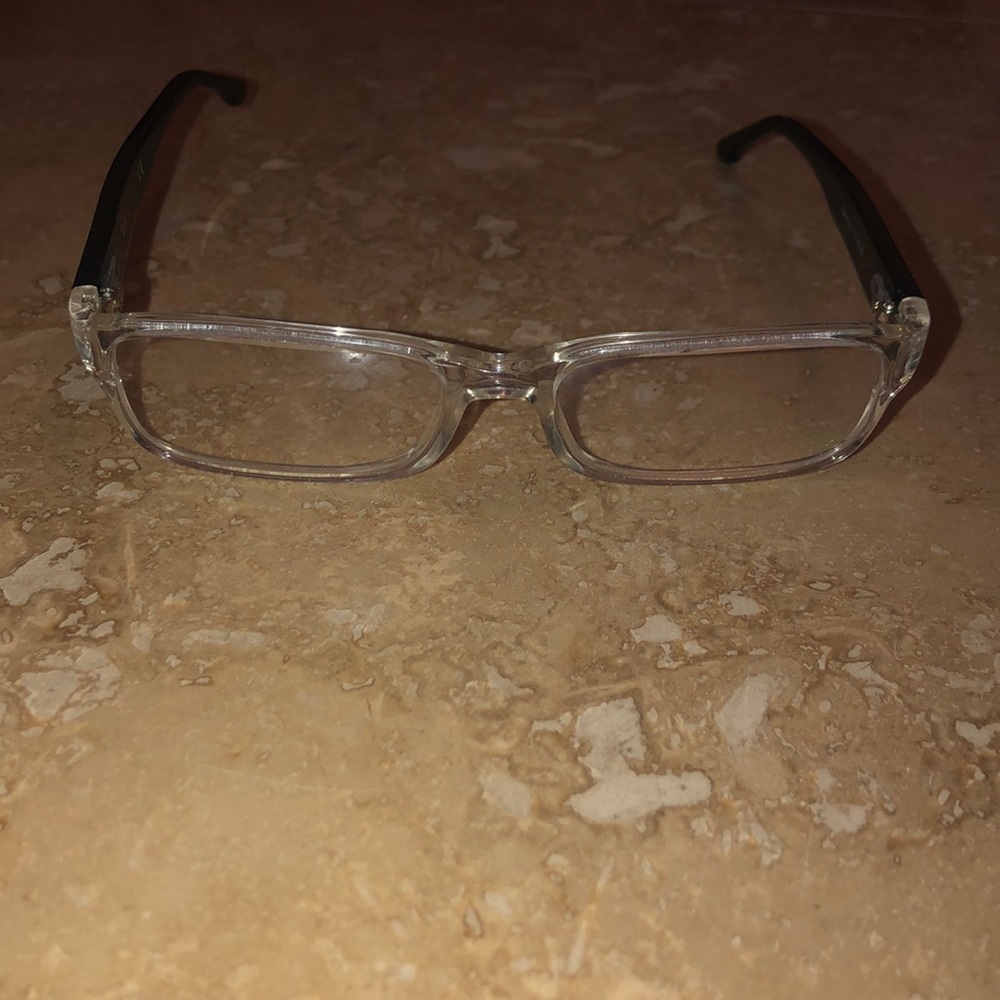 Clear and black RayBan optical frame